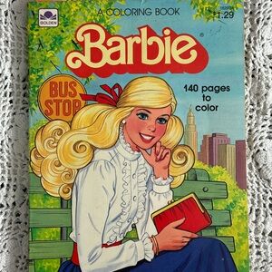 Barbie Coloring Book with Red and Blue Accents